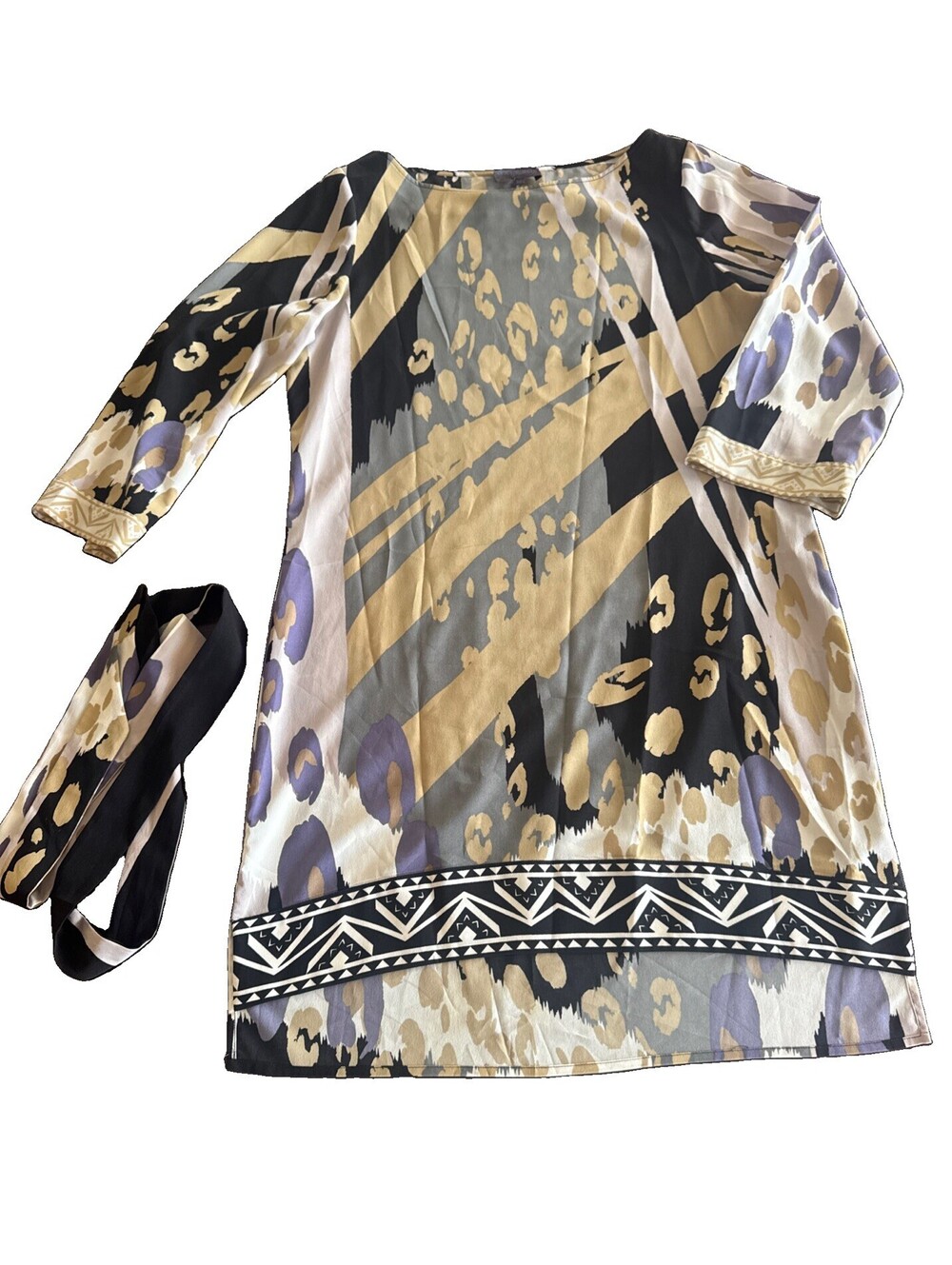 hale bob Knee Length Tan And Purple dress medium